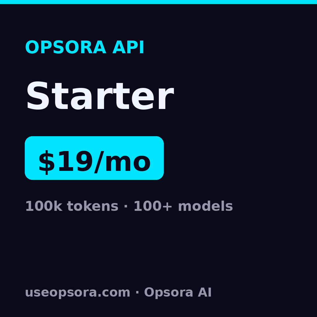 Opsora API — Starter