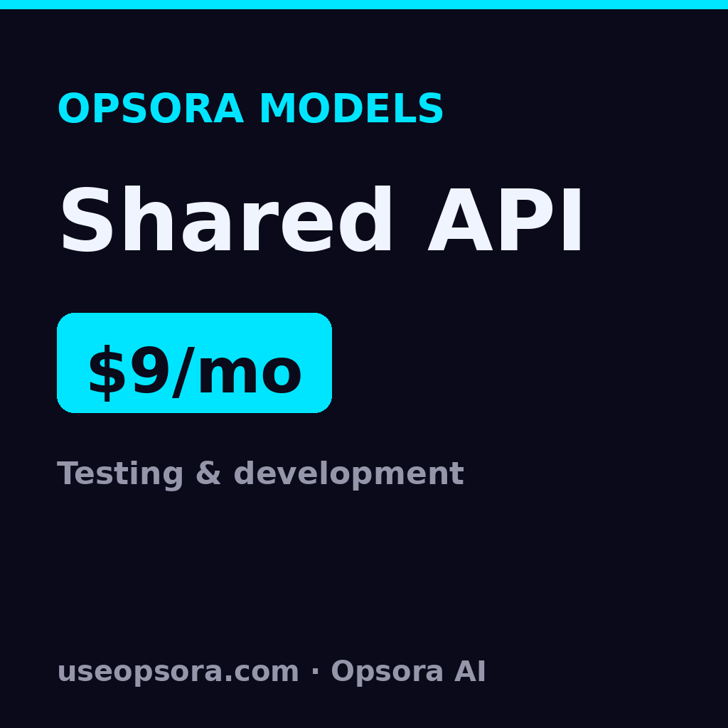 Opsora Models — Shared Model API