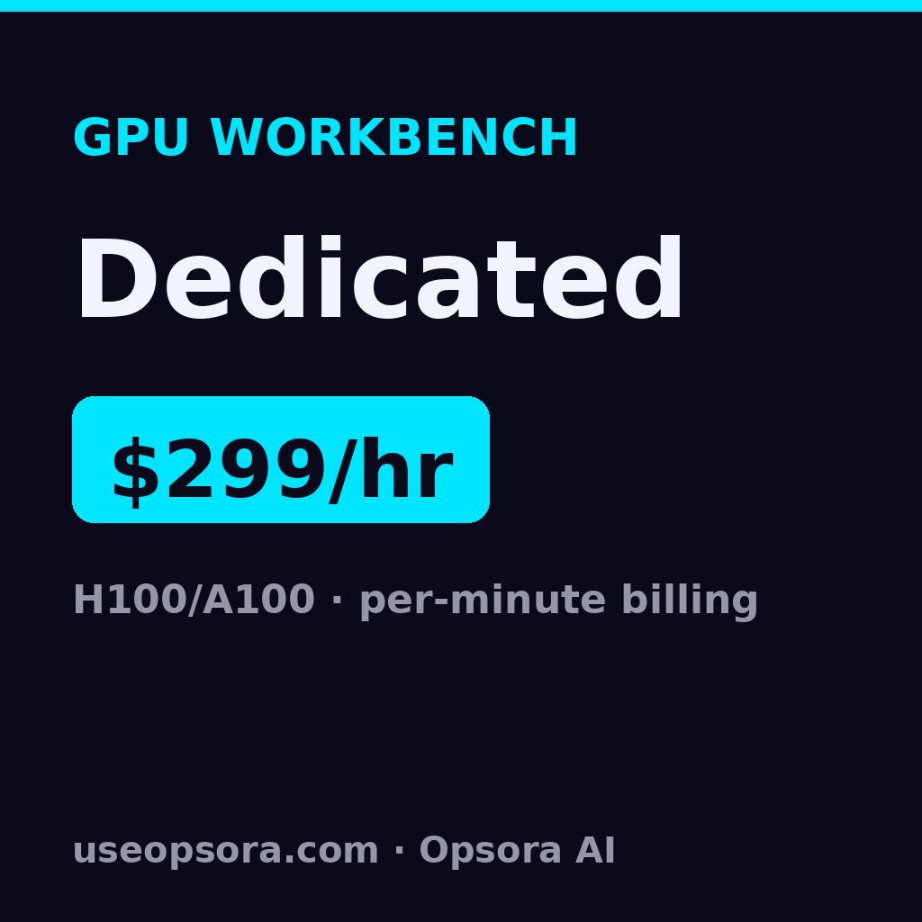Opsora GPU Workbench — Dedicated