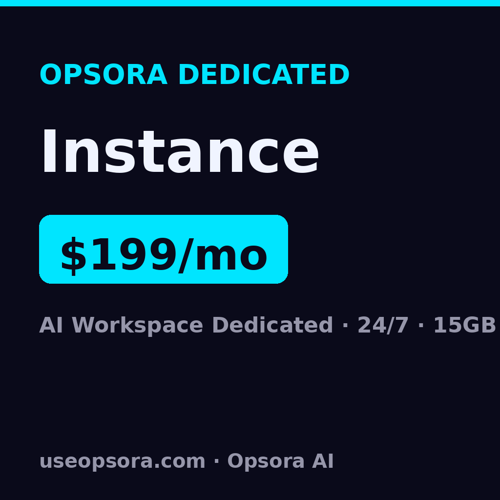 Opsora Dedicated Instance